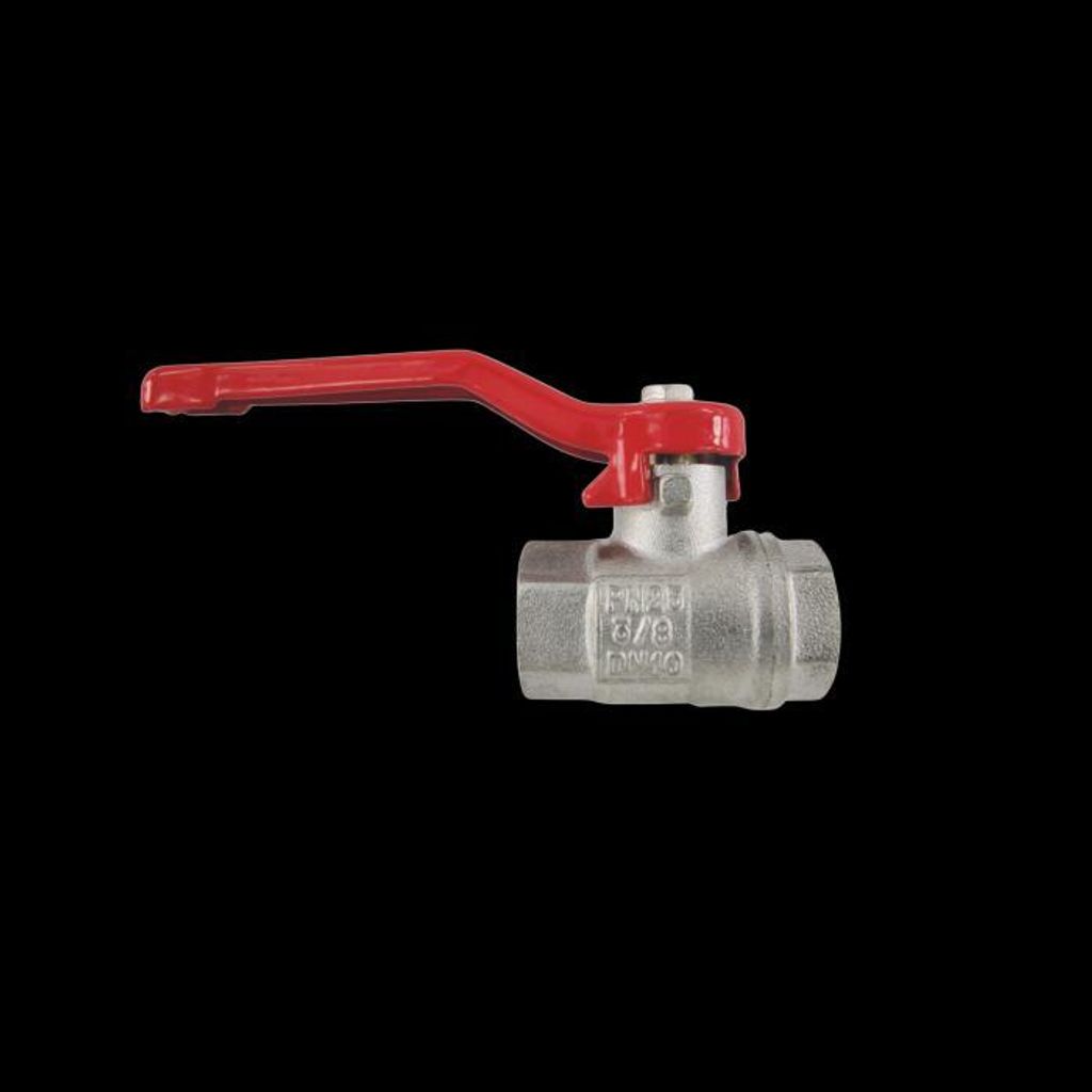 AquaCraft Kugelhahn Messing 1001000135 1 1/4" IG x IG – mit rundem rotem Hebelgriff, DIN 50930-6