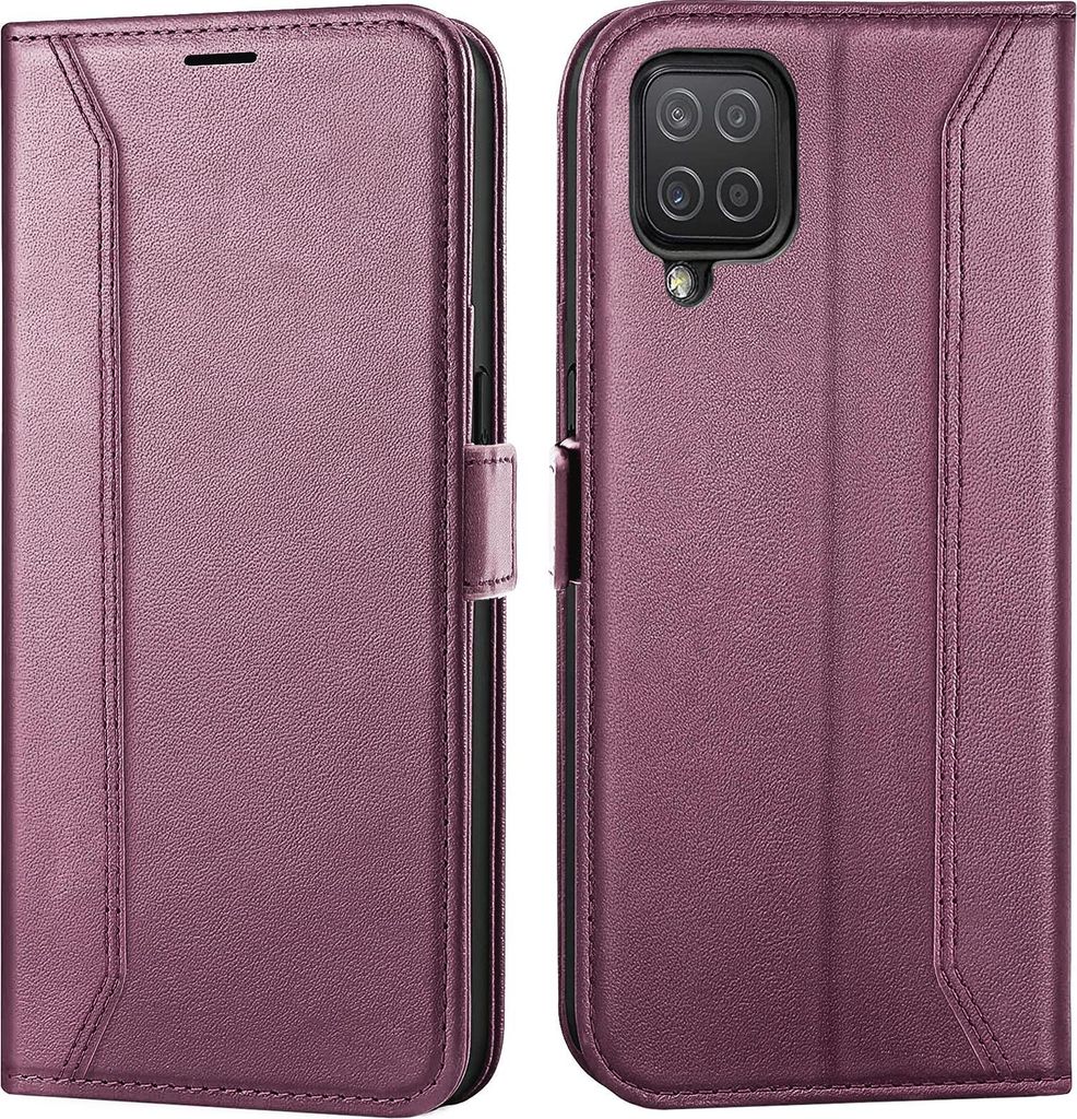 Handyhülle für Samsung Galaxy A22 4G, M22, M32 Hülle Flip Case klappbare Tasche Schutzhülle, Brombeere