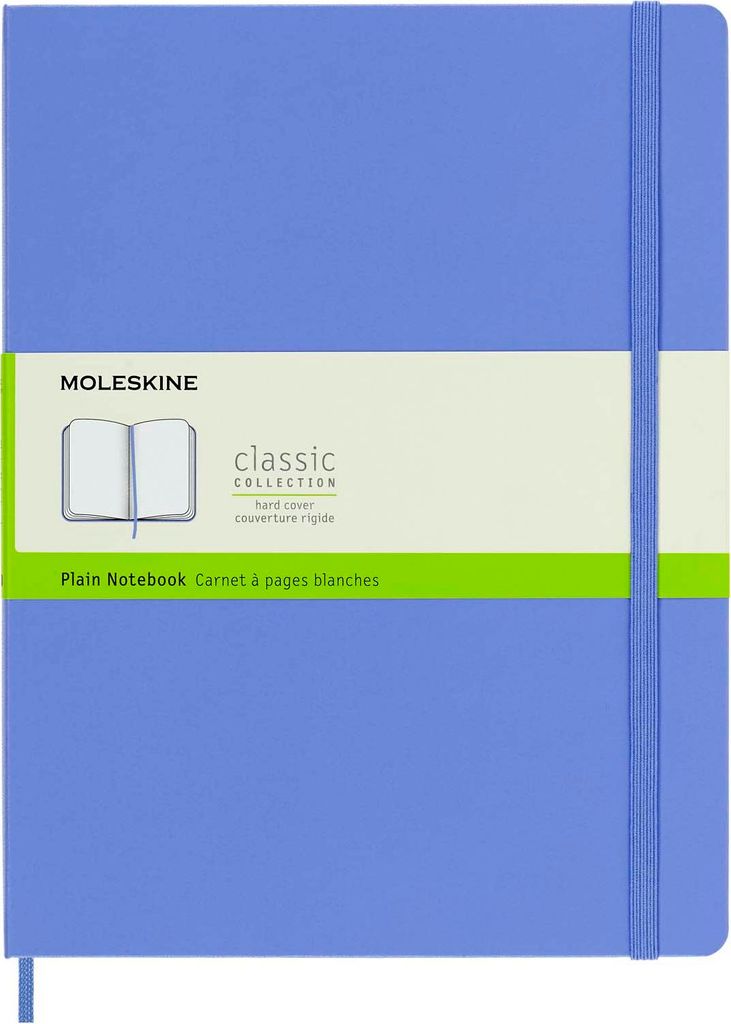 MOLESKINE Notizbuch Classic Collection fester Einband ca. DIN A4 blanko, hortensienblau Hardcover 192 Seiten