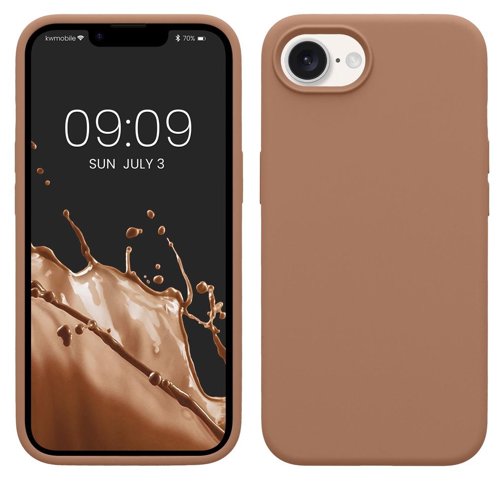 kwmobile Handyhülle für Apple iPhone 17e / iPhone 16e Hülle - Case Silikon - Kabelloses Laden - Schutzhülle Cover in Cappuccino