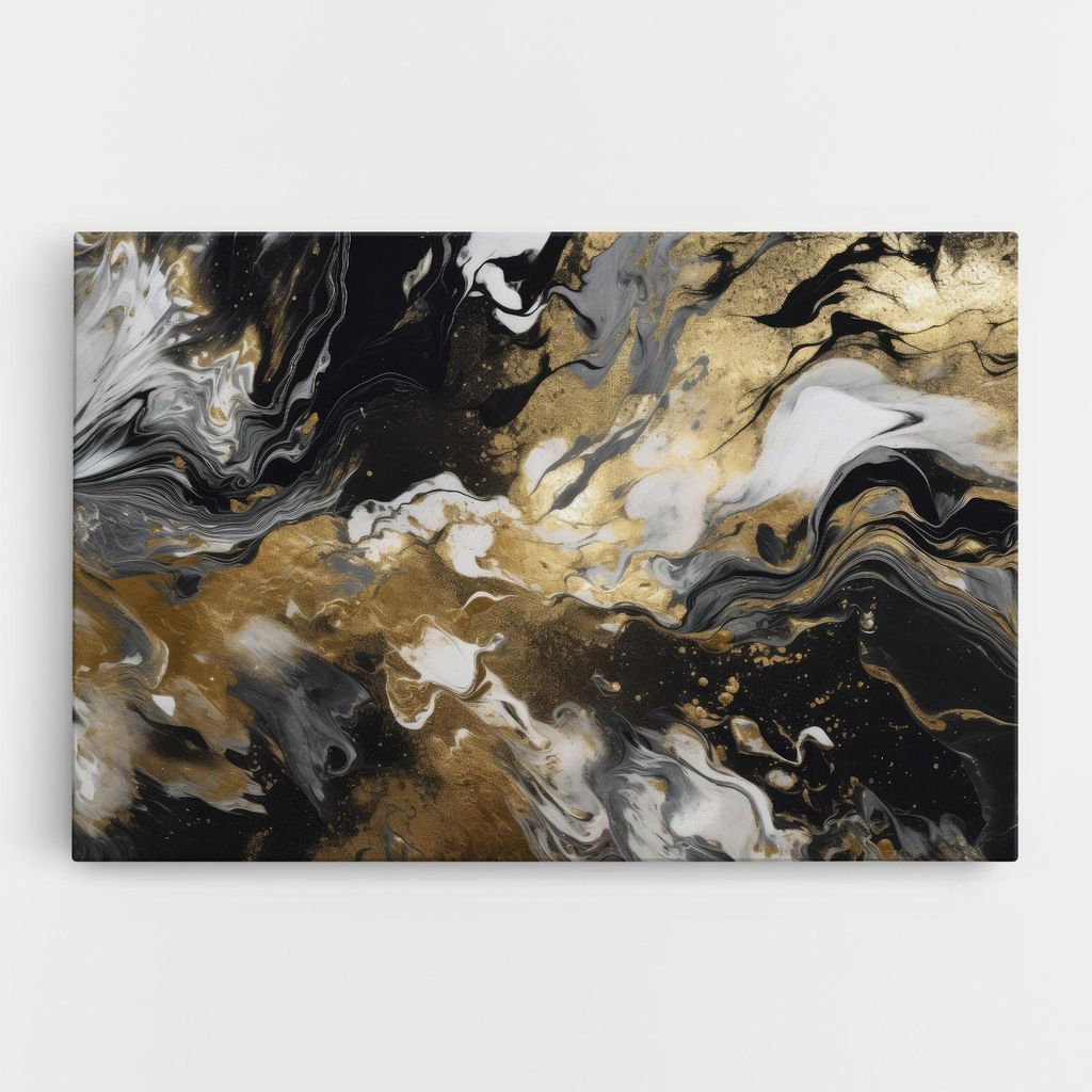 ARTHUB Leinwandbild 80x120 cm, Gold Acrylic Fluid | Wohnzimmerdekoration, Hängende Bilder, Wanddekoration, Heimdekoration, Abstrakte, Abstrakte ...