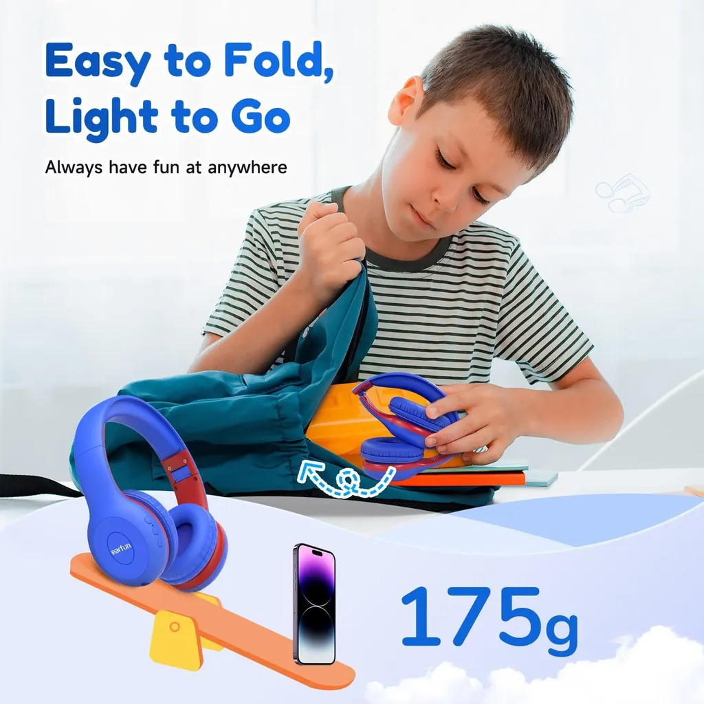 Cuffie Bluetooth Scuola con Microfono HD - Volume Sicuro 85/94dB - 7