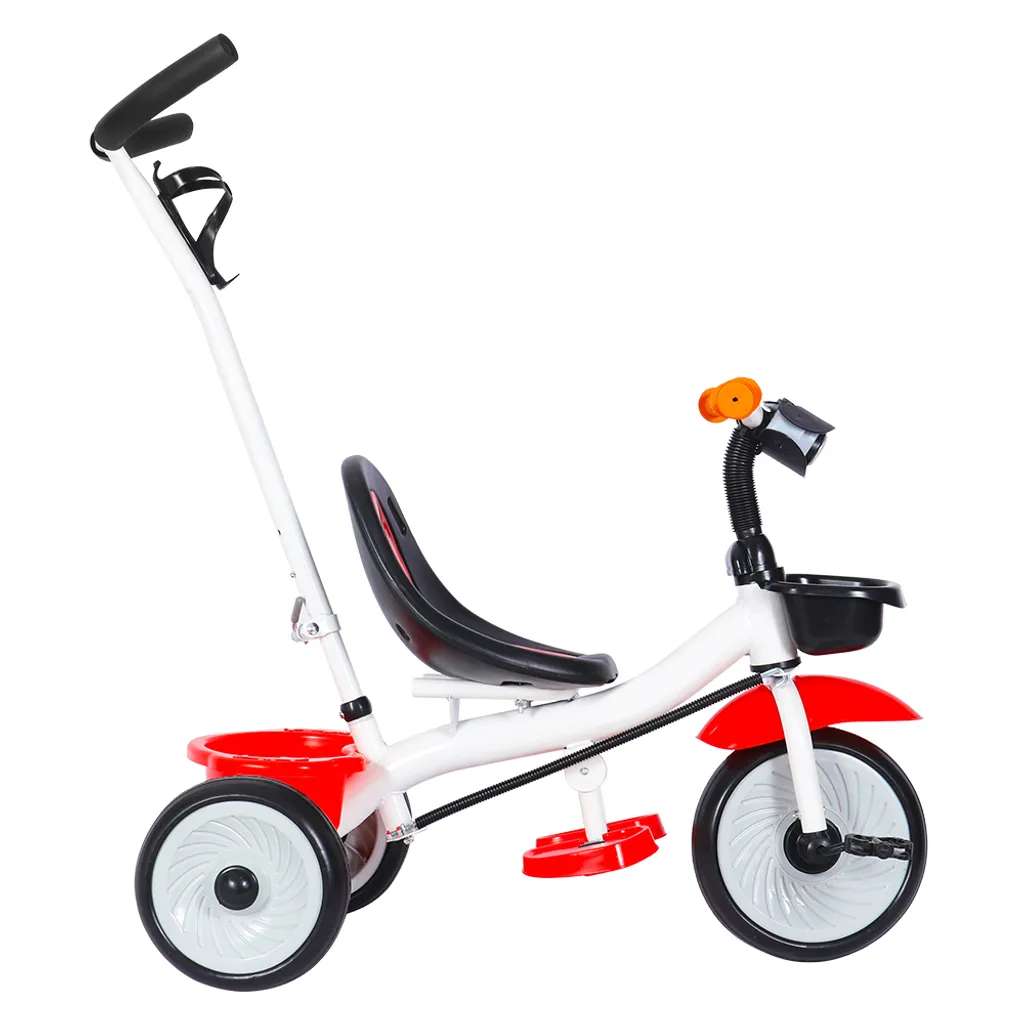 Tricycle Enfants Robuste avec Repose-pieds Intégré Coloris Blanc Rouge - 5