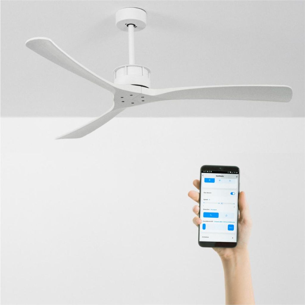 WIND LARGE - Leiser Deckenventilator 40W Ø152 cm 100% Holz