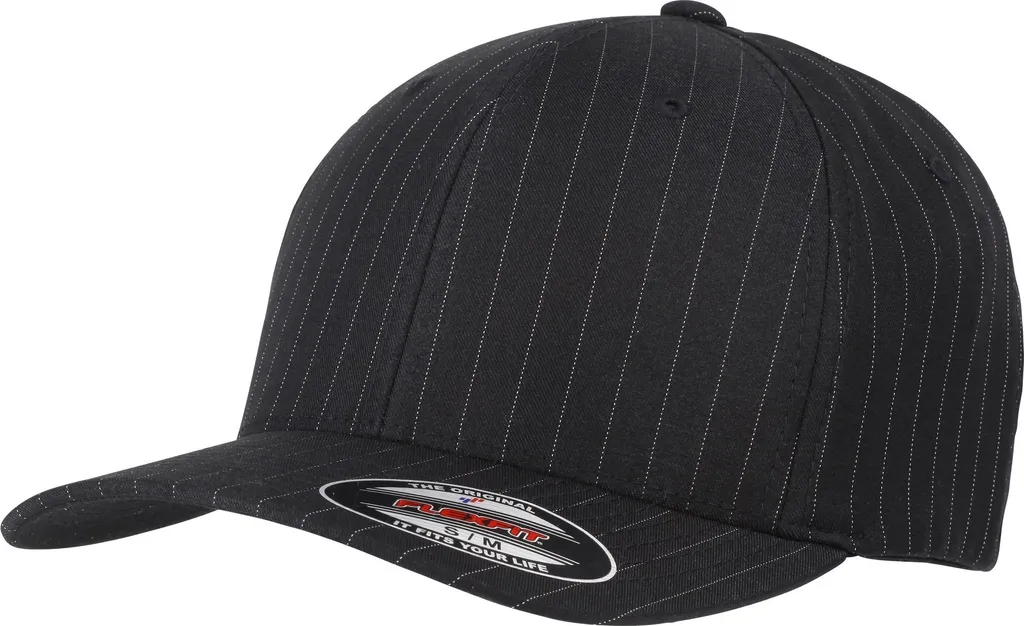 Lot de 2 casquettes de baseball à rayures Flexfit S/M Pinstripe Noir
