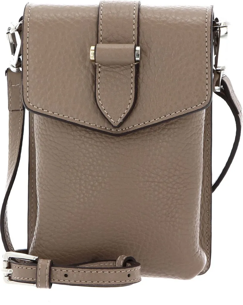 Sac téléphone portable Gina pour femme active en cuir beige bandoulière