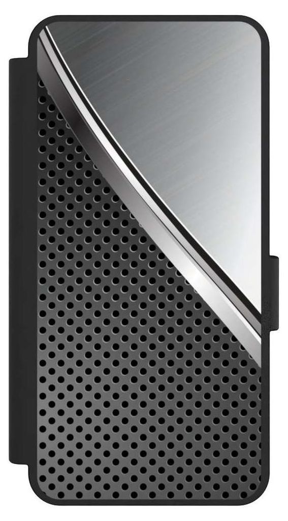 NIVOCASE Klapphülle für Samsung Galaxy S25 Edge Handyhülle aus Kunst Leder NIVOflip schwarz Carbon Metall Stahl