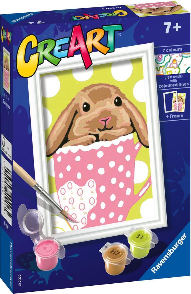 Ravensburger CreArt Bunny Cup - Malen nach Zahlen für Kinder