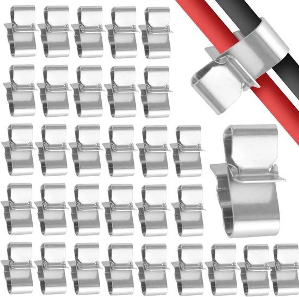 Allecto Plus Clips de Câble Solaire en Acier Inoxydable - Lot de 50 Pièces