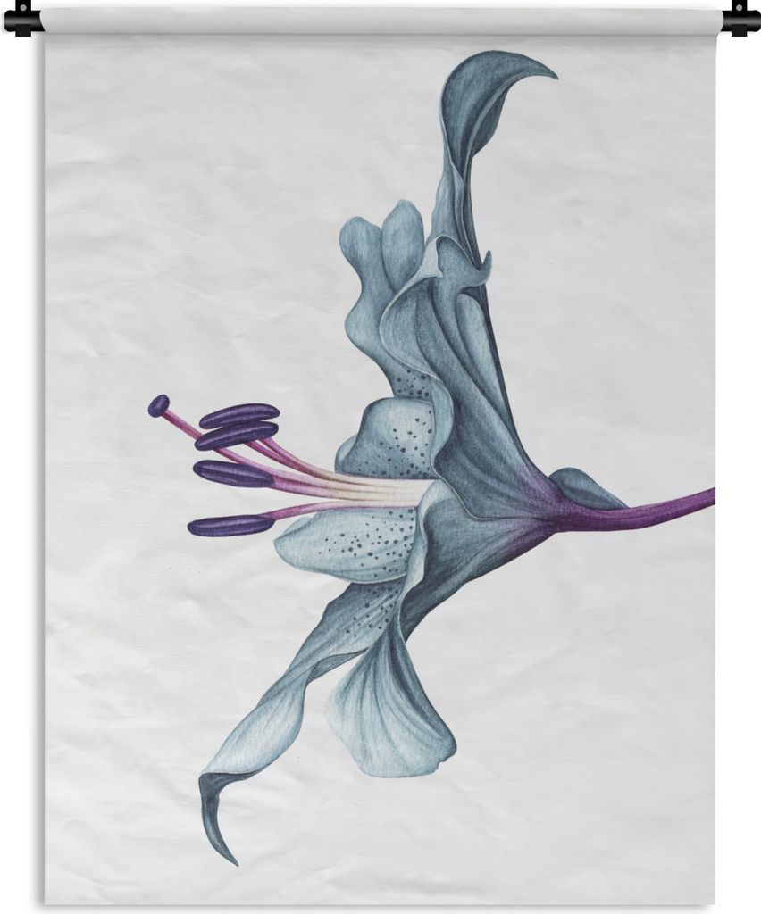 MuchoWow Wandteppich Wandbehang Blumen - Aquarell - Lilie 150x200 cm Tapisserie Dekoration Wandtuch - Wandaufhängung - Moderner