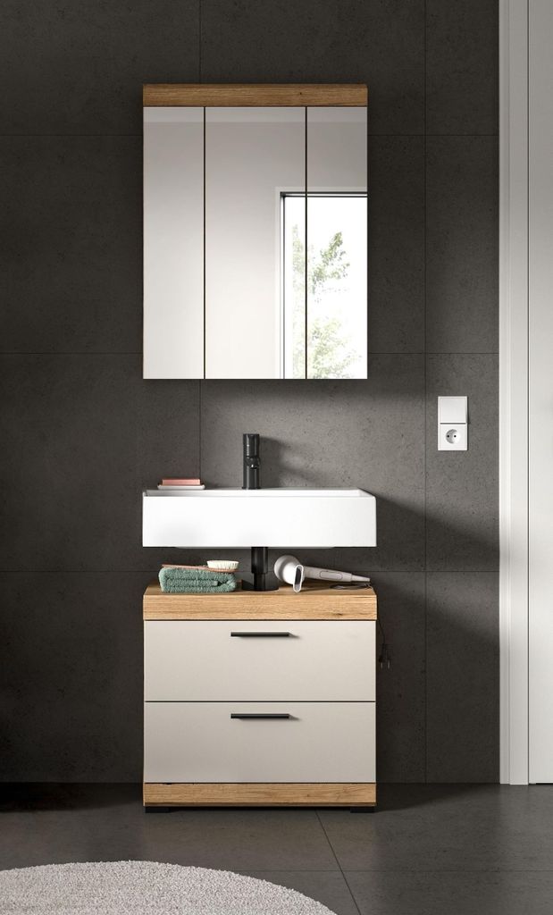 Badezimmer-Set >Scout< in Evoak Oak / Kaschmir - 60x191x34cm (BxHxT)