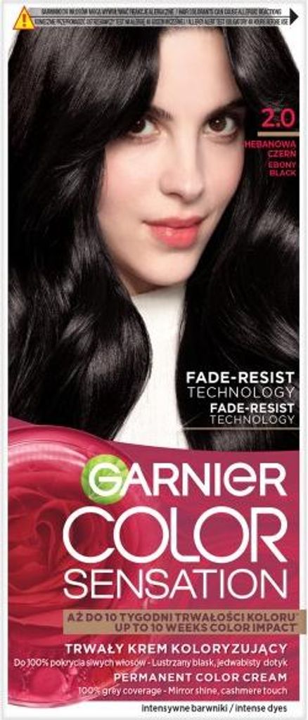 Garnier Color Sensation Krem koloryzujący do włosów 2.0 Hebanowa Czerń