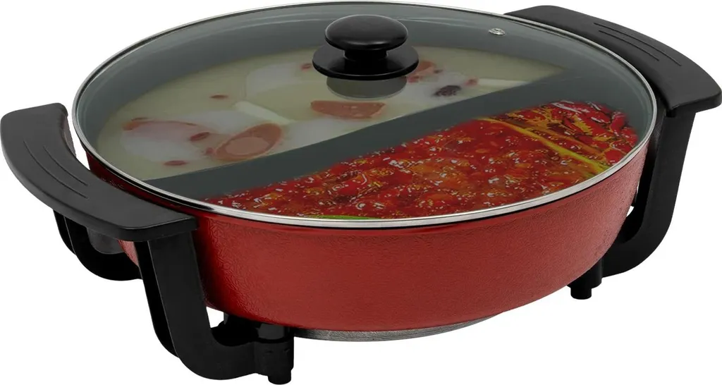 Pentola Hot Pot Nera 6L 1360W - Fonduta Elettrica Design Divisorio