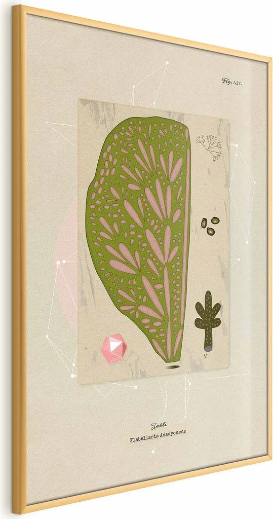 Poster Albero Astratto 40x60 cm con Cornice Dorata - Arredo Lusso