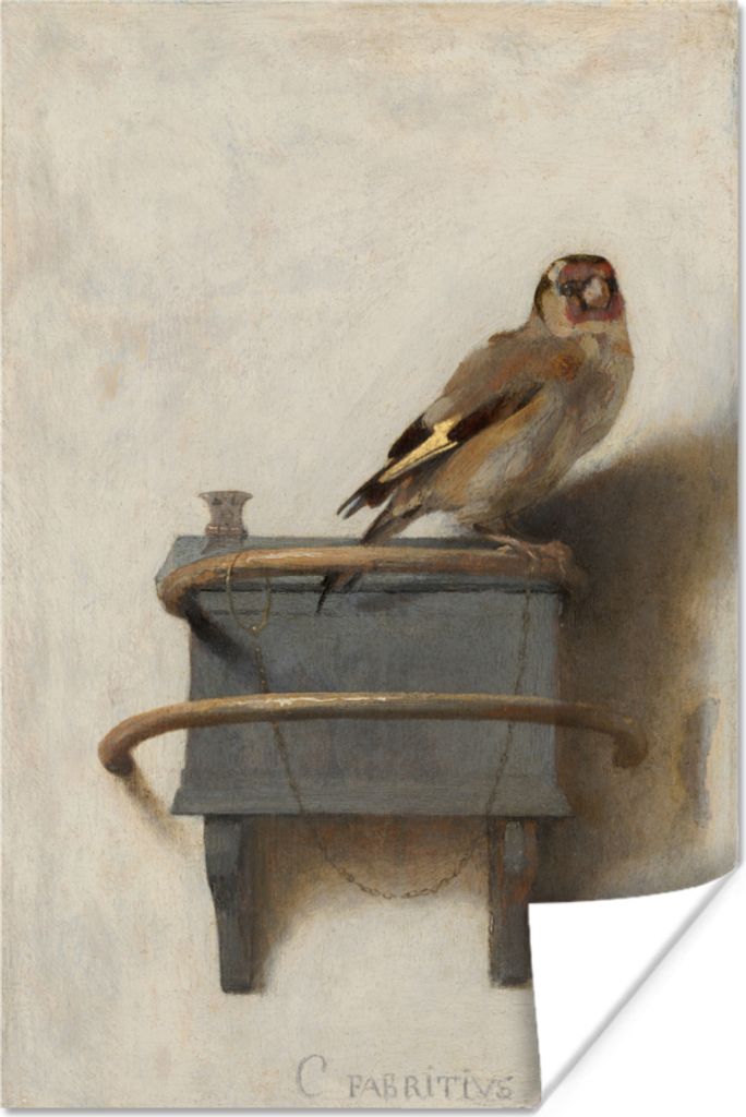MuchoWow Poster Der Stieglitz - Carel Fabritius 60x90 cm - Wanddekoration