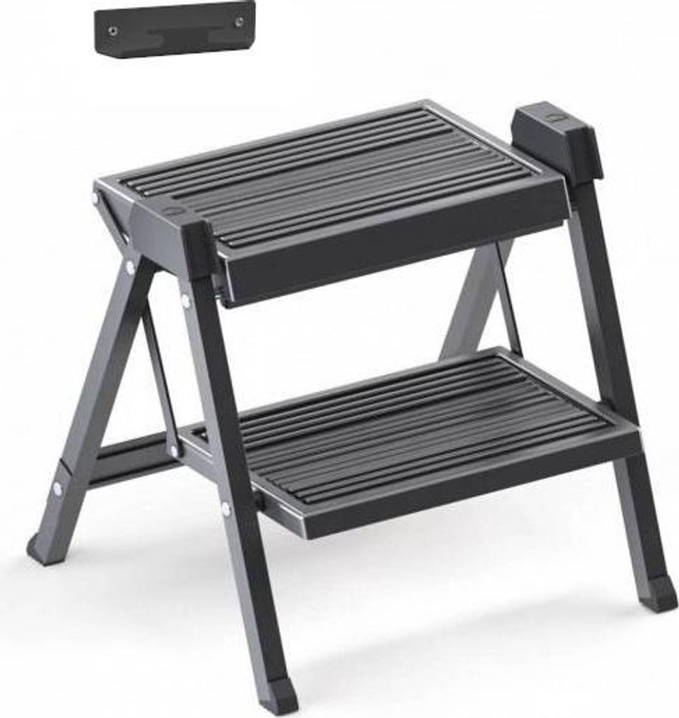 Hailo Klappleiter 4410001 Stepfix 2stufig Trittleiter mit Wandhaken