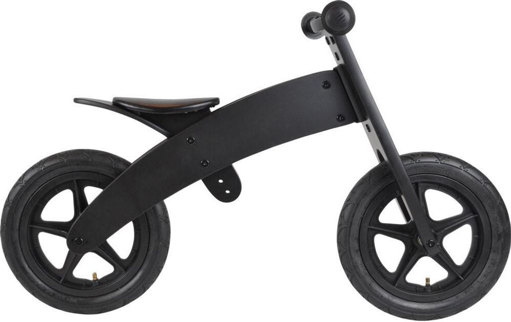 Bandits & Angels Holz-Laufrad Schwarz Bandit 2 in 1 Schwarz ab 2 Jahren – Wendbarer Rahmen – Höhenverstellbarer Sattel – Holz-Laufrad – f...