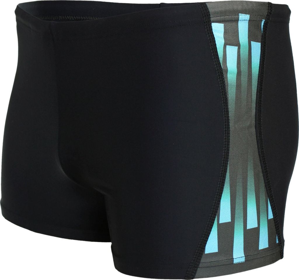 Aquarti Herren Badehose Kurz Sportlich Streifen, Farbe: Schwarz / Blau, Größe: 6XL