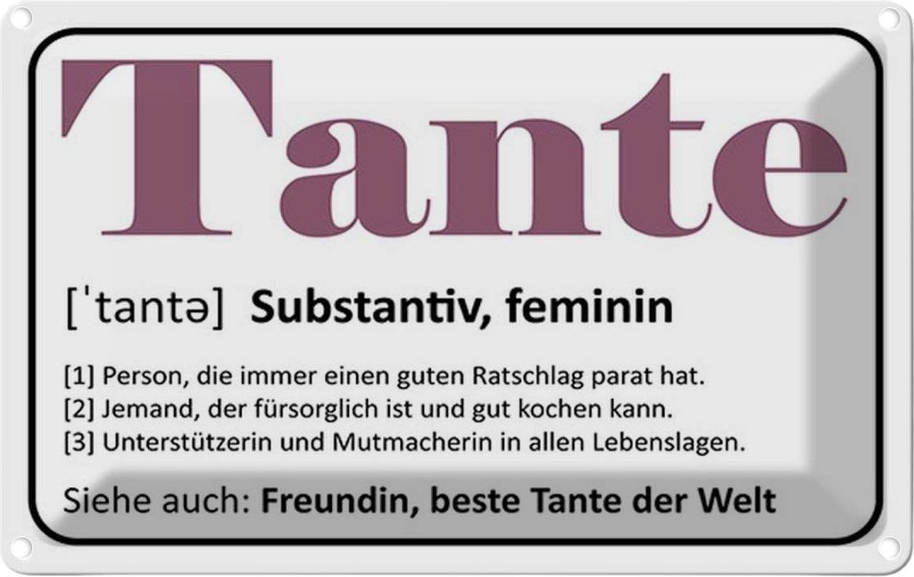 vianmo Blechschild 12x18 cm Tante Freundin beste Welt Familie Freunde