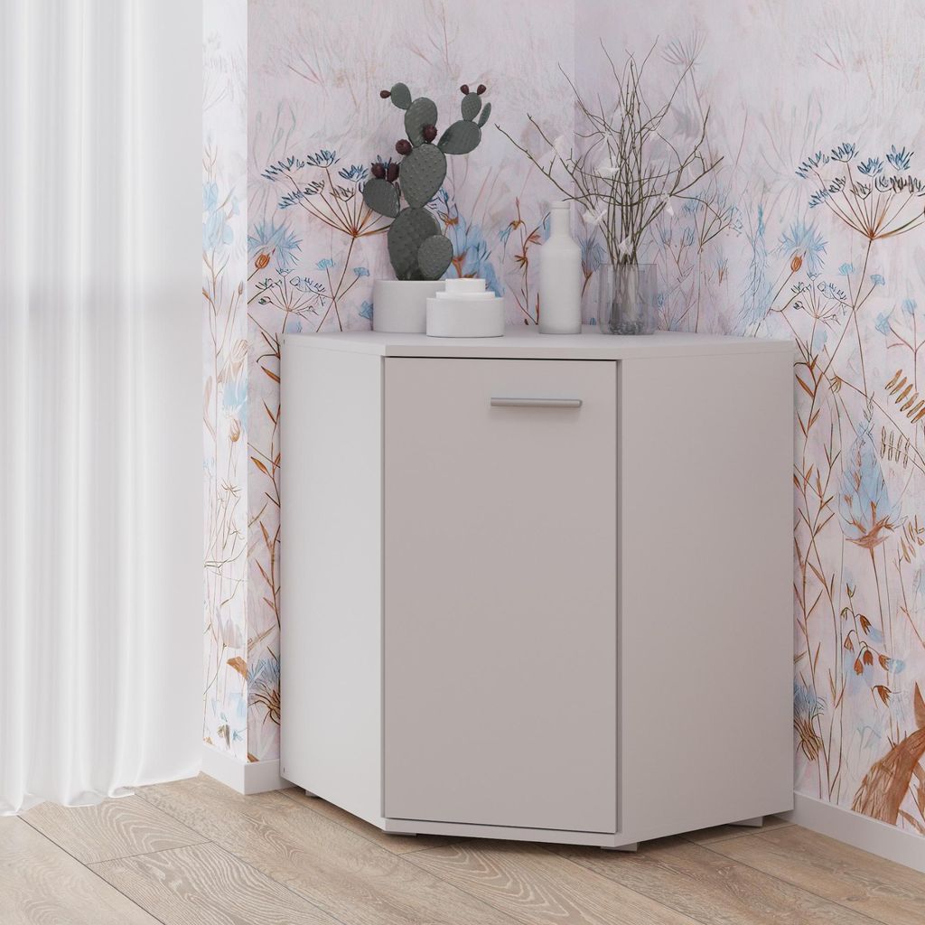 Kommode FAUSKE - Geräumig - Eckig - Weiß - Breite 58 cm, Höhe 74 cm, Tiefe 58 cm