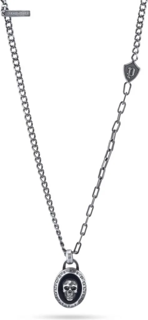 Collier Police PEAGN2212101 - Pendentif Croix en Acier Gris Anthracite