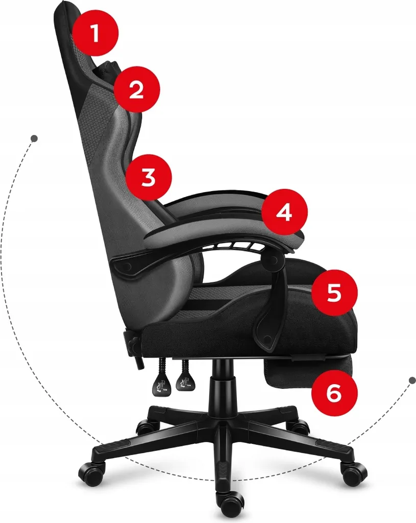 Siège Gaming Confortable Huzaro Force 4.7 Gris pour Longues Sessions - 26