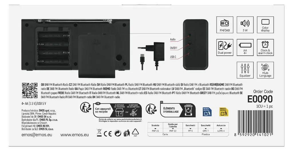 Radio Numérique DAB+ sans Grésillements EMOS E0090 avec Bluetooth et Écran - 15