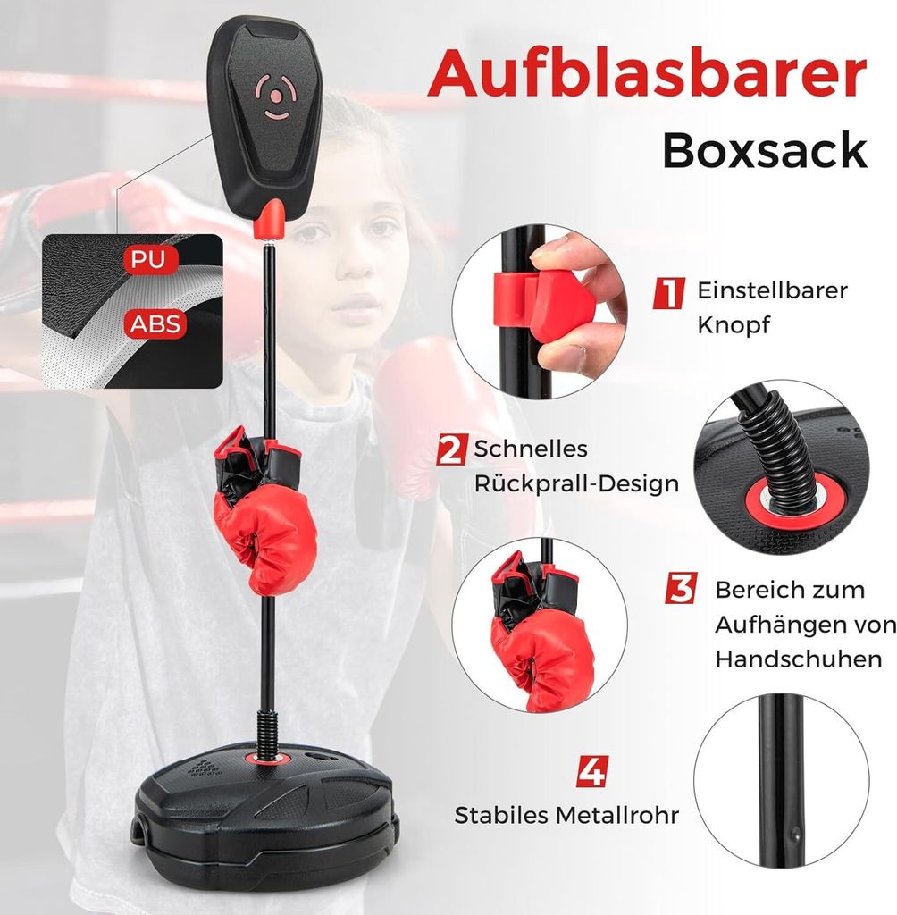 Punching Ball + Reflex Bar Verstellbar Erwachsene