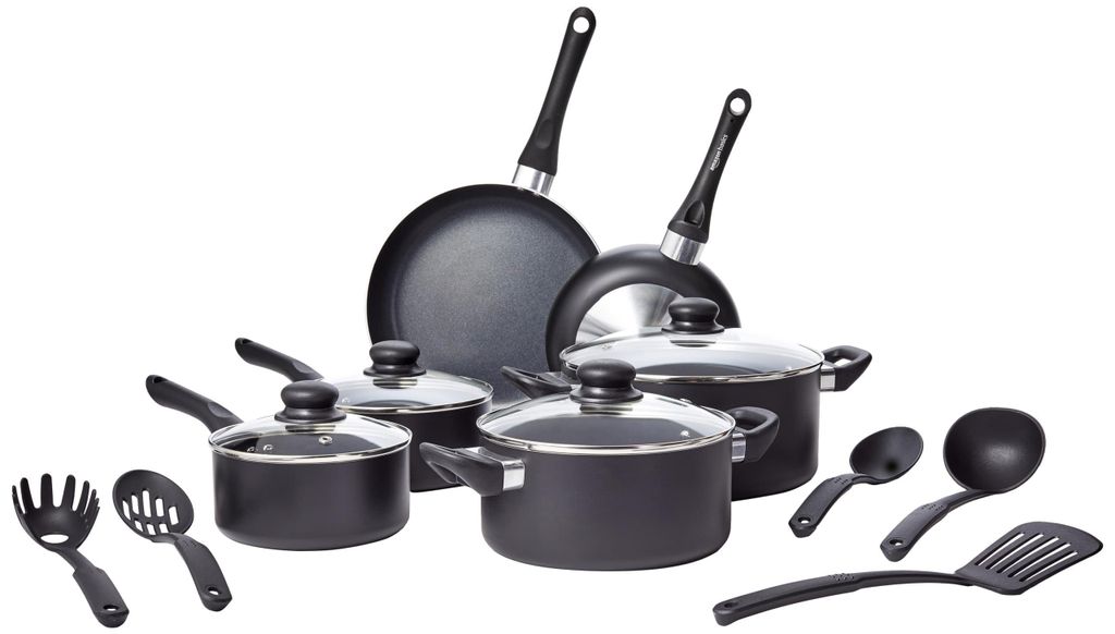 A. Basics 15-teiliges Keramik-Antihaft-Kochgeschirr-Set, Produktbild 