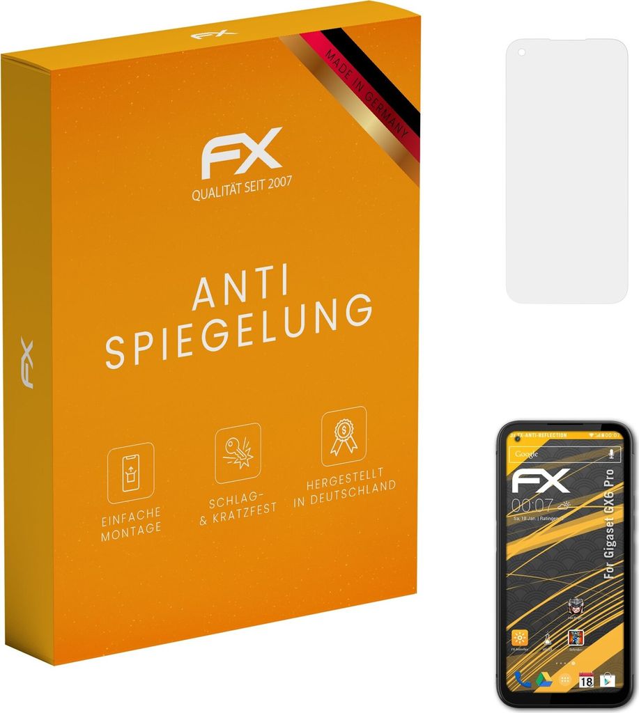 atFoliX FX-Antireflex 3x Schutzfolie kompatibel mit Gigaset GX6 Pro Displayfolie