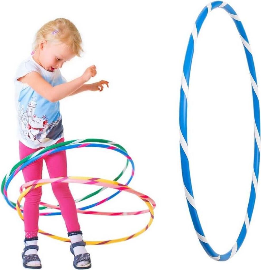 Bunter Kinder Hula Hoop für kleine Profis, Ø60cm, Blau-Weiss