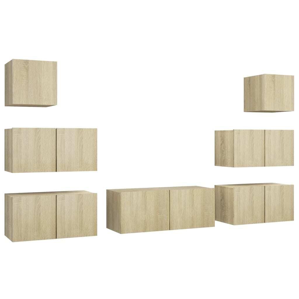 "Winteraktion" 7-tlg. TV-Schrank-Set Sonoma-Eiche Holzwerkstoff - TV-Schränke CC2764