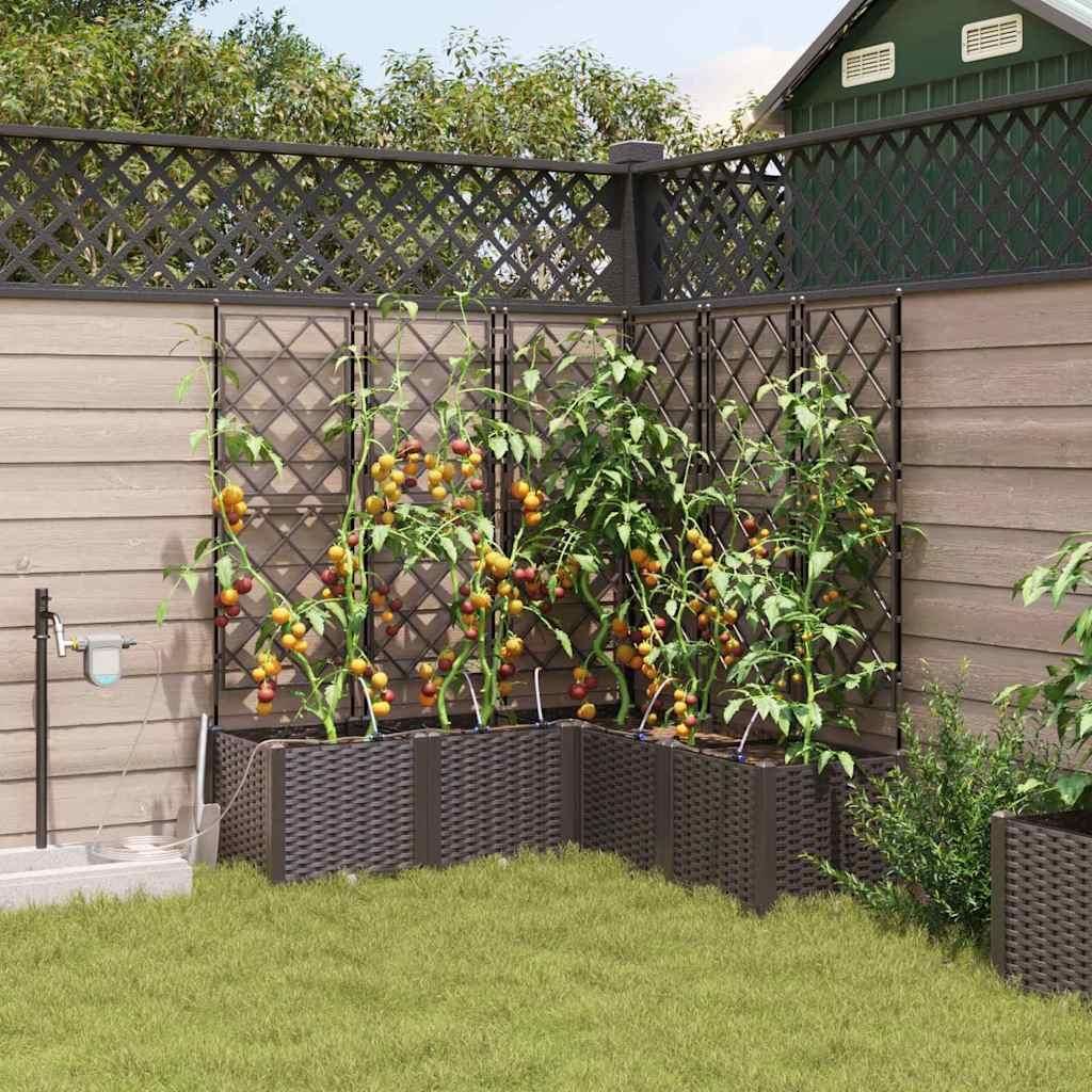 Maison Exclusive - Garten-Pflanzgefäß 5 pcs Braun Kunststoff