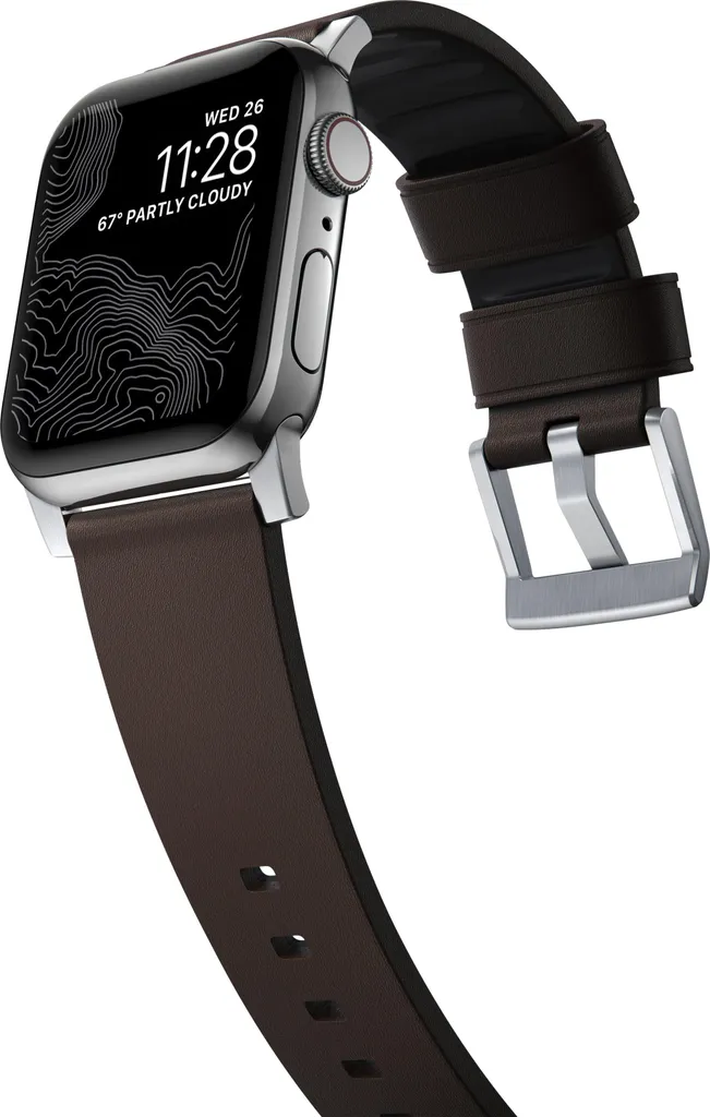 Bracelet Nomad Active Pro en cuir marron imperméable pour Apple Watch - 7