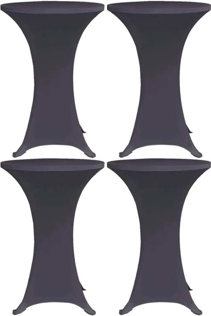 Copritavolo Stretch 4 Pezzi 80cm Antracite | Elegante Tovaglia Elastica