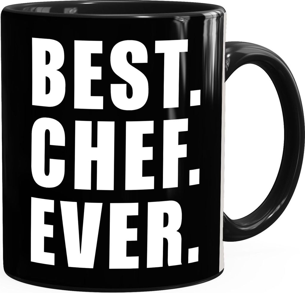 Kaffee-Tasse Best Chef ever Geschenk Spruch MoonWorks schwarz unisize
