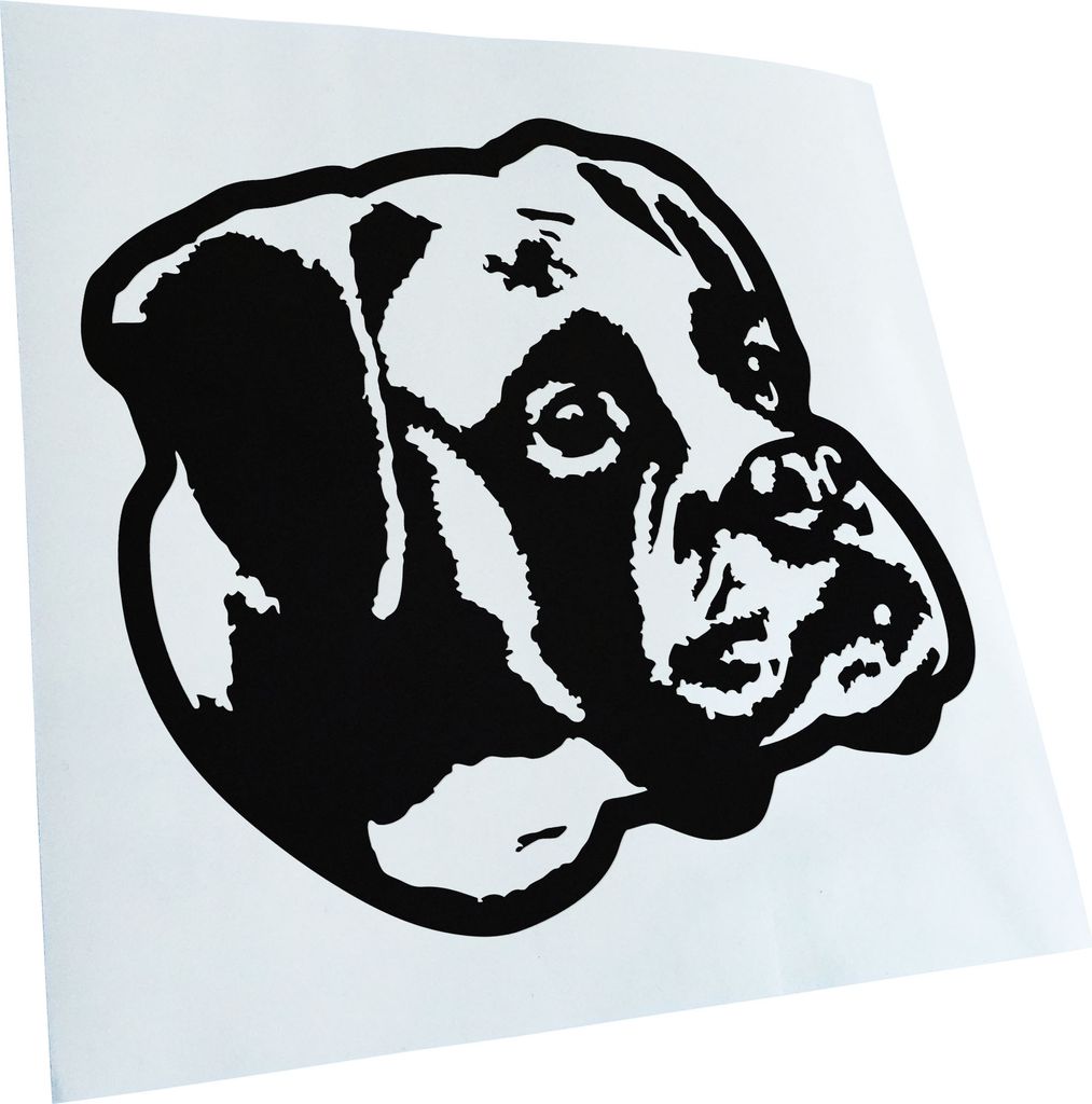 Kiwistar - Autoaufkleber - Boxer Hund - Schwarz - 30x27cm - Aufkleber für Auto, Laptop, Fahrrad, LKW, Motorrad mehrfarbig JDM Decal Racing