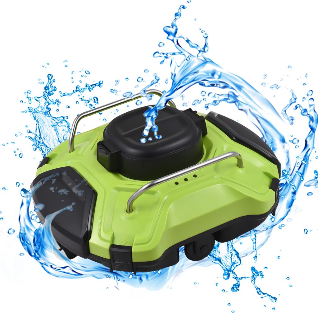 Kabelloser Roboter-Poolreiniger, 30 W, IPX8 wasserdicht, Dual-Antriebsmotoren, automatischer Poolstaubsauger, 110 Minuten Laufzeit, selbstparkender...