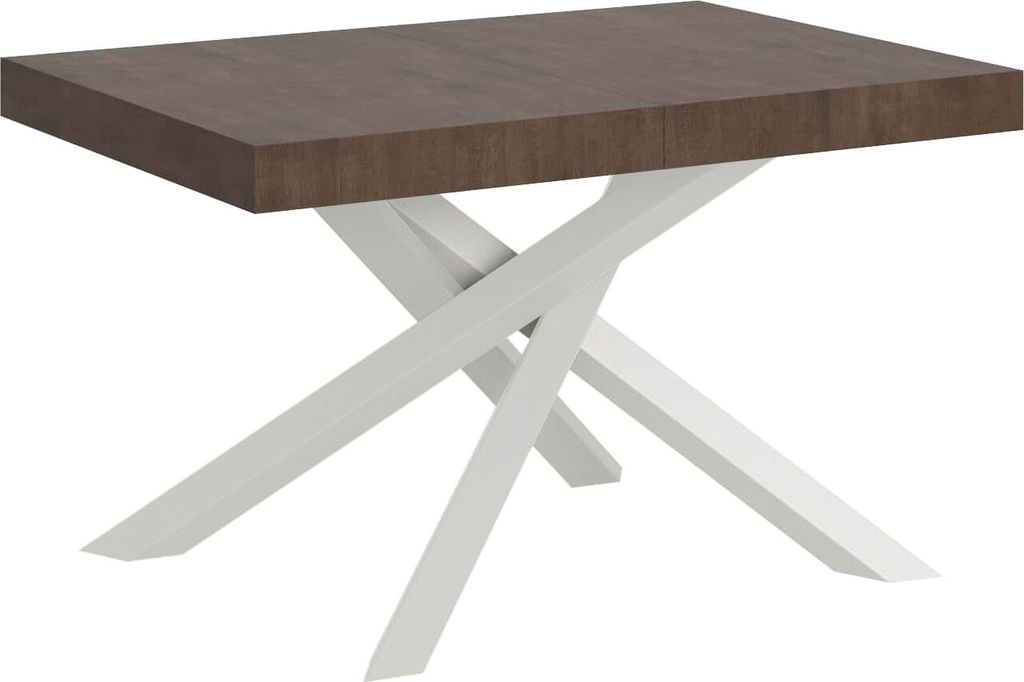 ITAMOBY - Ausziehtisch 120/224x90 cm Volantis Nussbaum Tischbeine Weiß