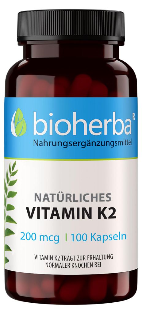 Bioherba Natürliches Vitamin K2 200 mcg 100 Kapseln Produktbild 