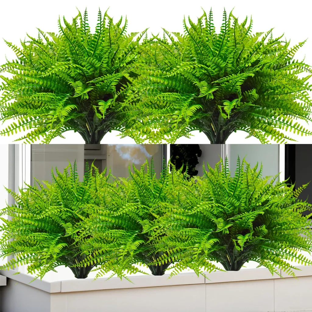 Plantes Artificielles de Balcon : Fougères Vertes Résistantes au Soleil