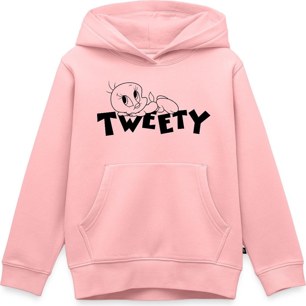 Spreadshirt Looney Tunes Tweety Ausmalmotiv Kinder Premium Hoodie, 158/164 (12 Jahre), Rosa