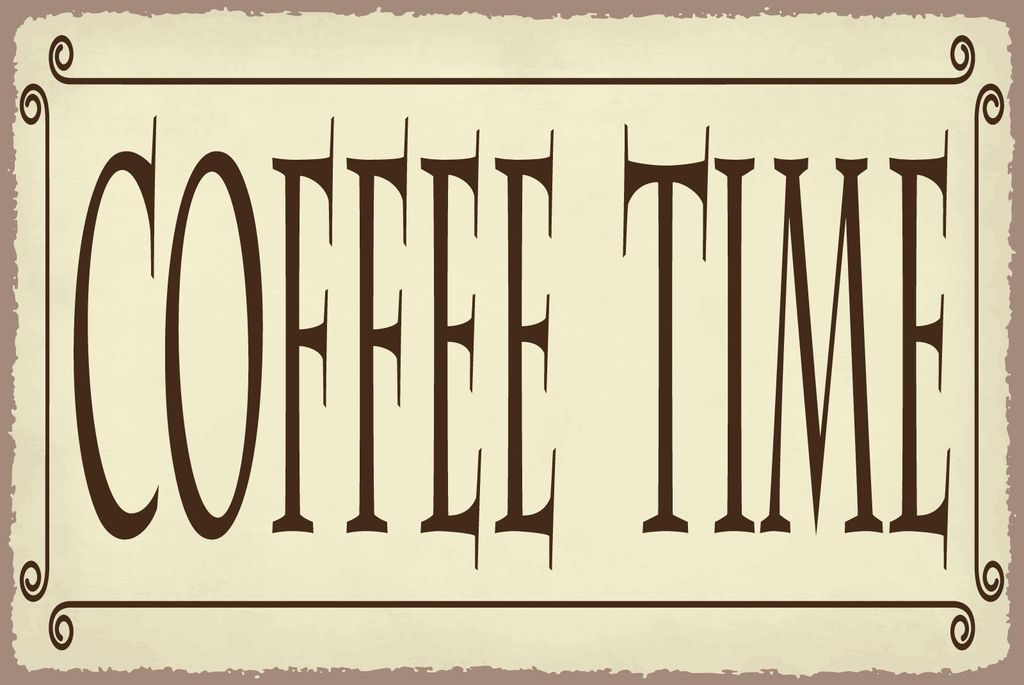 vianmo Holzschild 20x30 cm Coffee time beige