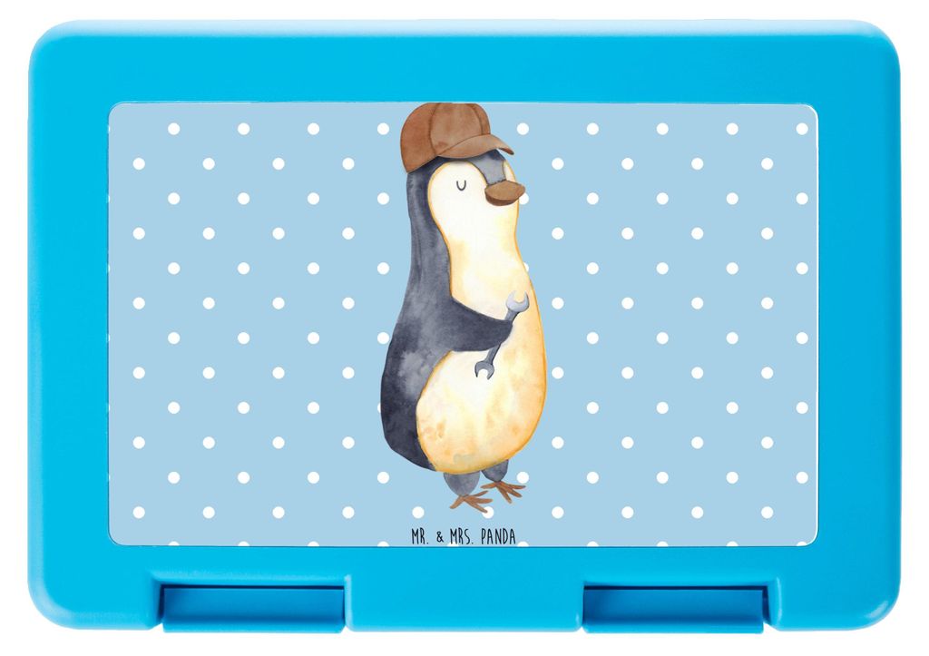 Mr. & Mrs. Panda Lunchbox Wenn Papa es nicht reparieren kann, sind wir am Arsch - Blau Pastell - Geschenk, Brotbehälter, Vatertag, Bentobox, Schra...