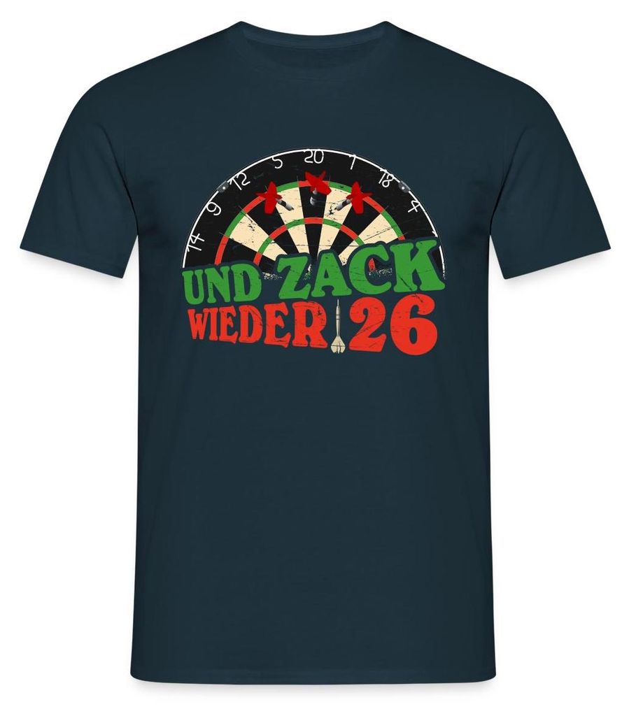 Spreadshirt Dart Dartscheibe Und Zack wieder 26 Männer T-Shirt, L, Navy