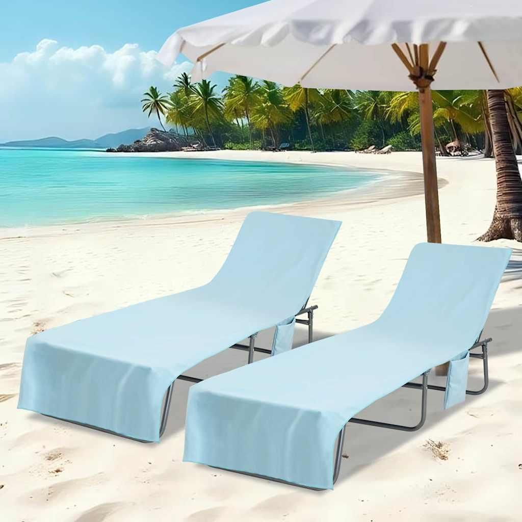 Möbel Sonnenliege-Tücher 2 pcs Blau 210 x 75 cm - Duschtücher 42011516