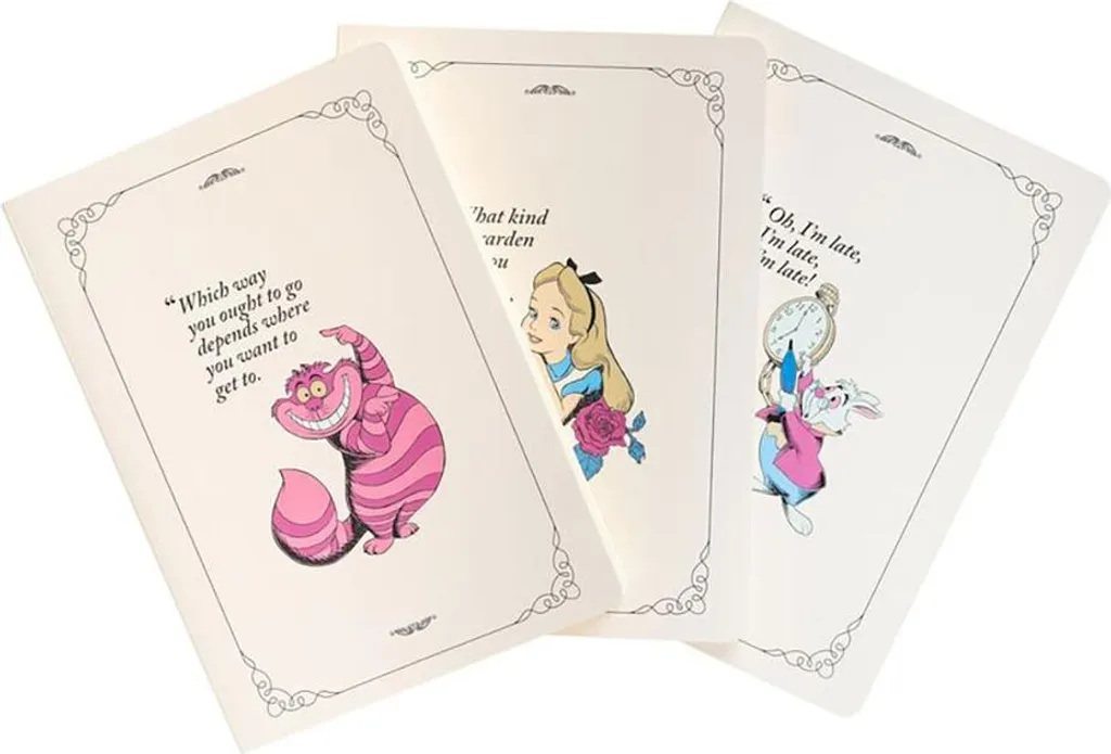 Grupo Erik Set 3 Carnets A5 Alice au Pays des Merveilles - Rosa