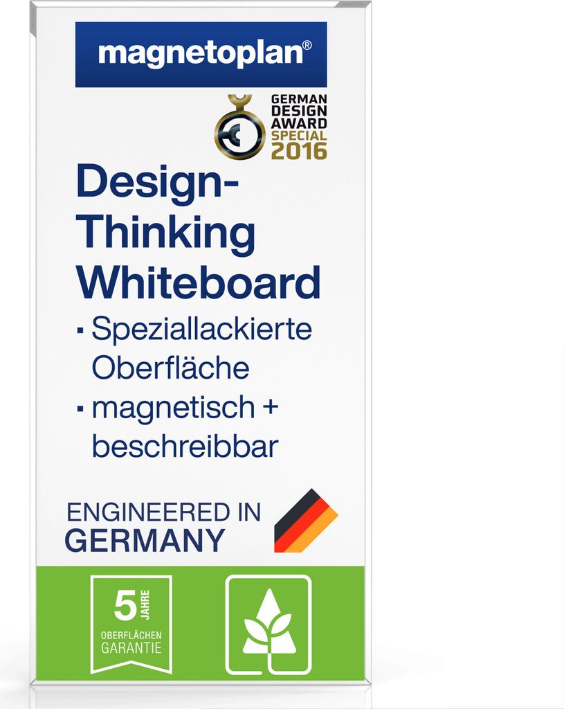 Magnetoplan Design-Thinking Wall Whiteboard - 90x178cm - lackierter Oberfläche - Weiß