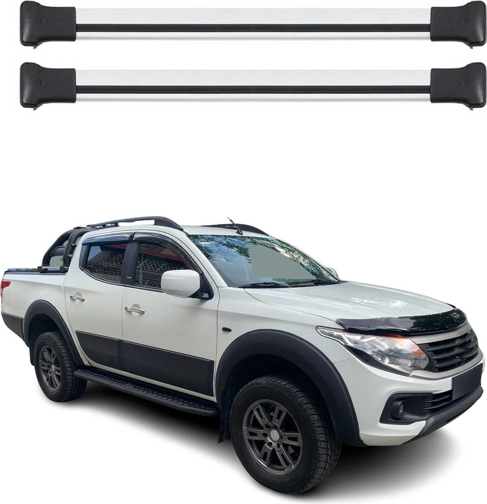 Dachträger Grundtäger für Fiat Fullback 2016-2019 75kg Aluminium Silber 2 tlg