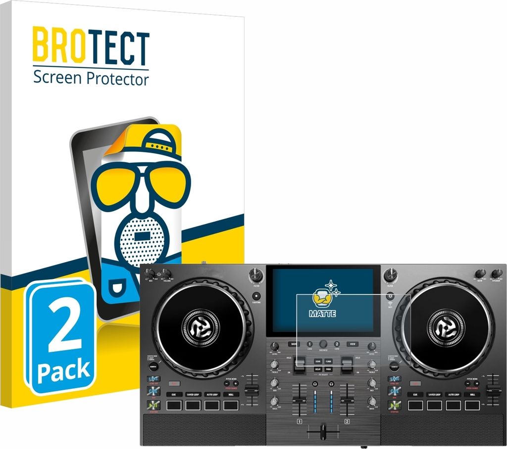 2x BROTECT Schutzfolie für Numark Mixstream Pro Go Displayschutz Displayschutzfolie Folie Matt Entspiegelungsfolie